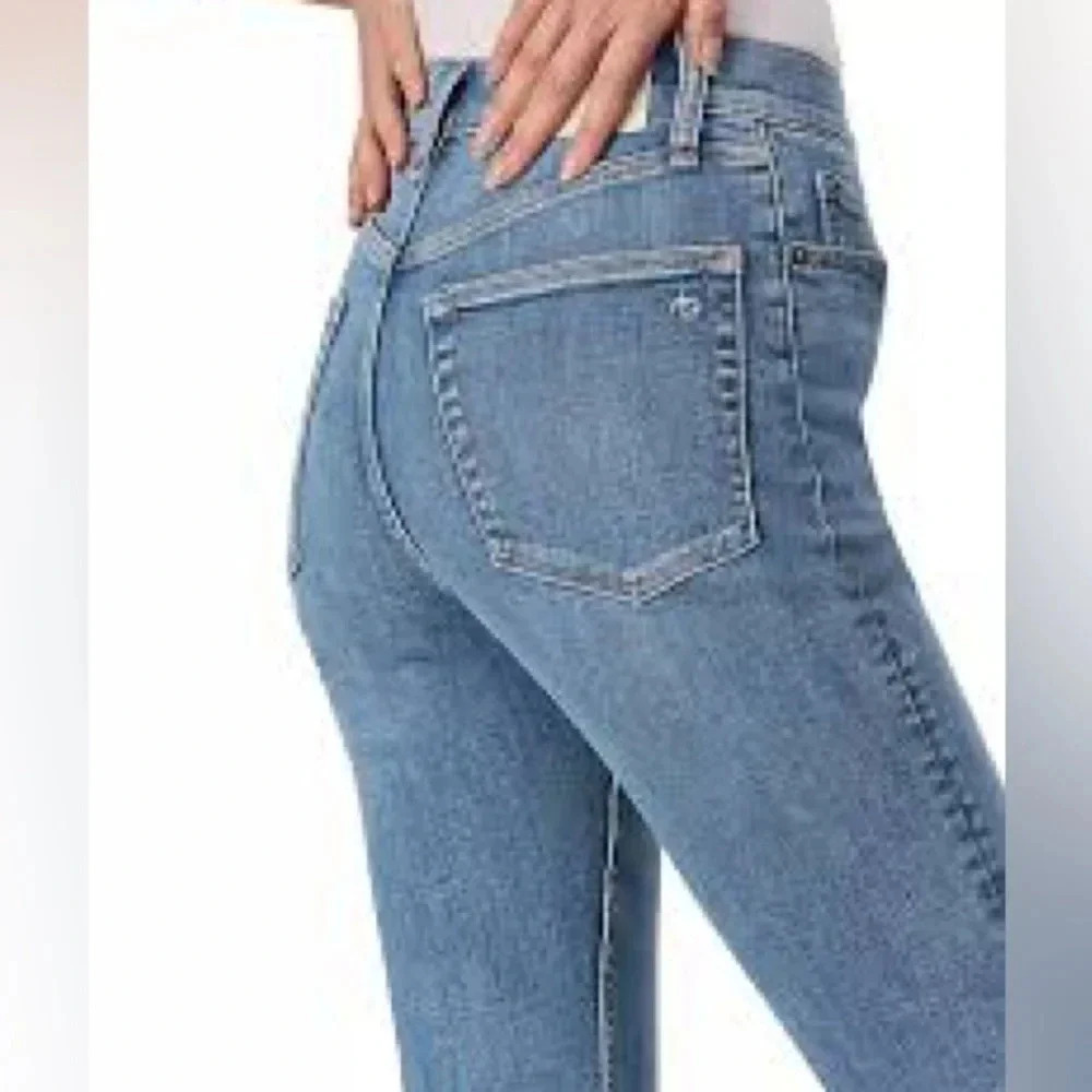 Rag And Bone Skinny Mid Rise Jeans in Blue